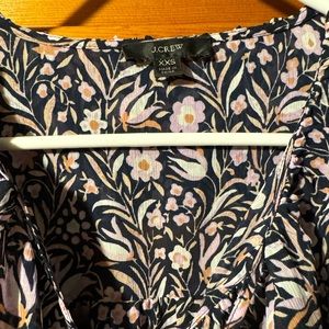 J. Crew Ruffle crinkle chiffon top in floral flourish